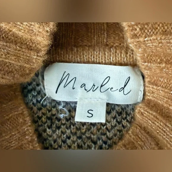 Marled Brown And Black Cowl Neck Sweater - Size S - Picture 4 of 4